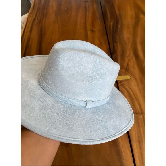 Suede Baby Blue Hat Size Medium